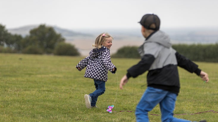 Children playing on Dunstable Downs